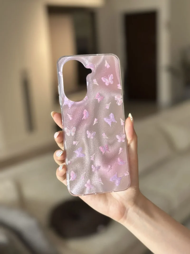 قاب گوشی پروانه صورتی ریز